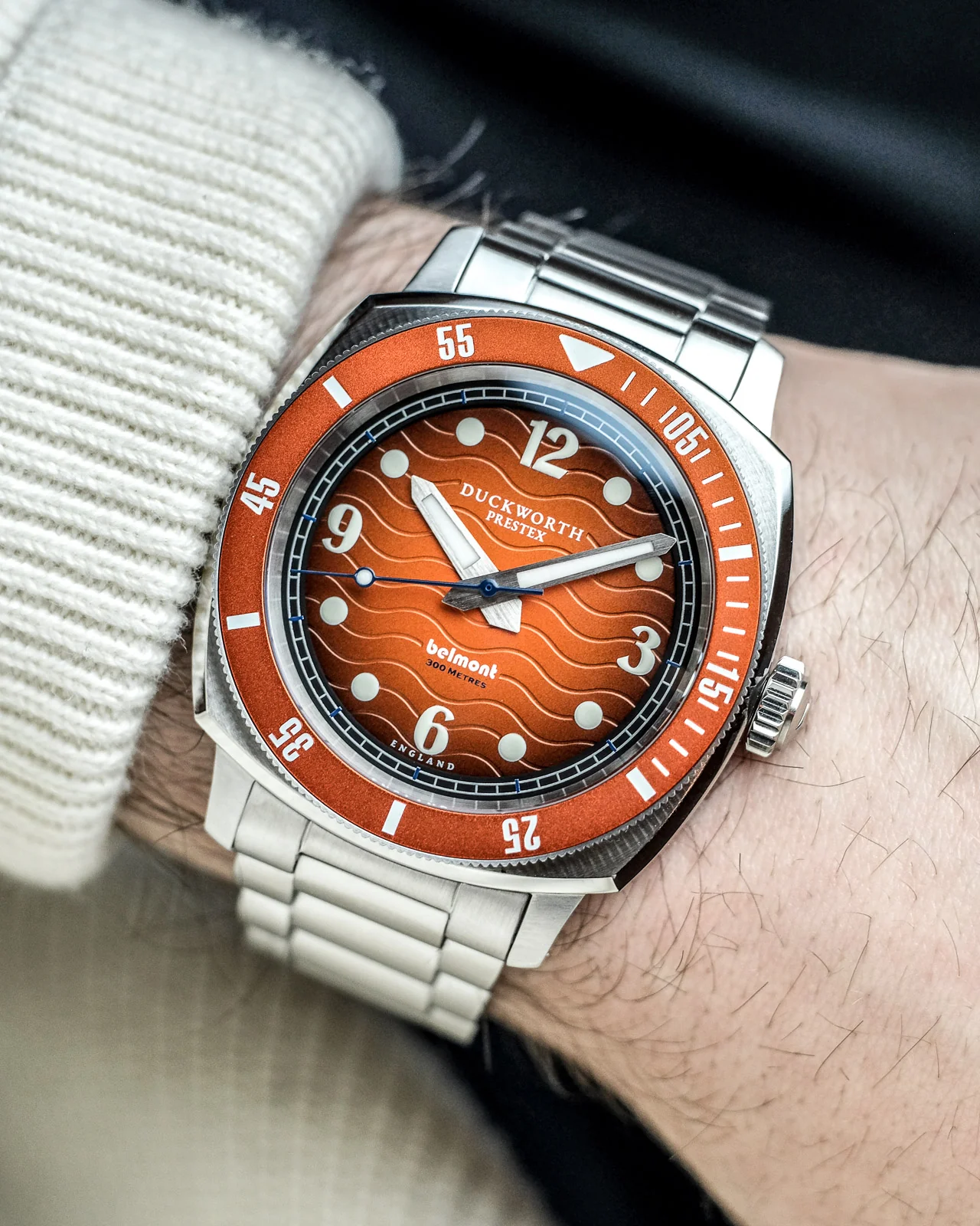 Duckworth Prestex Belmont Dive Orange Bracelet Watch - Image 4