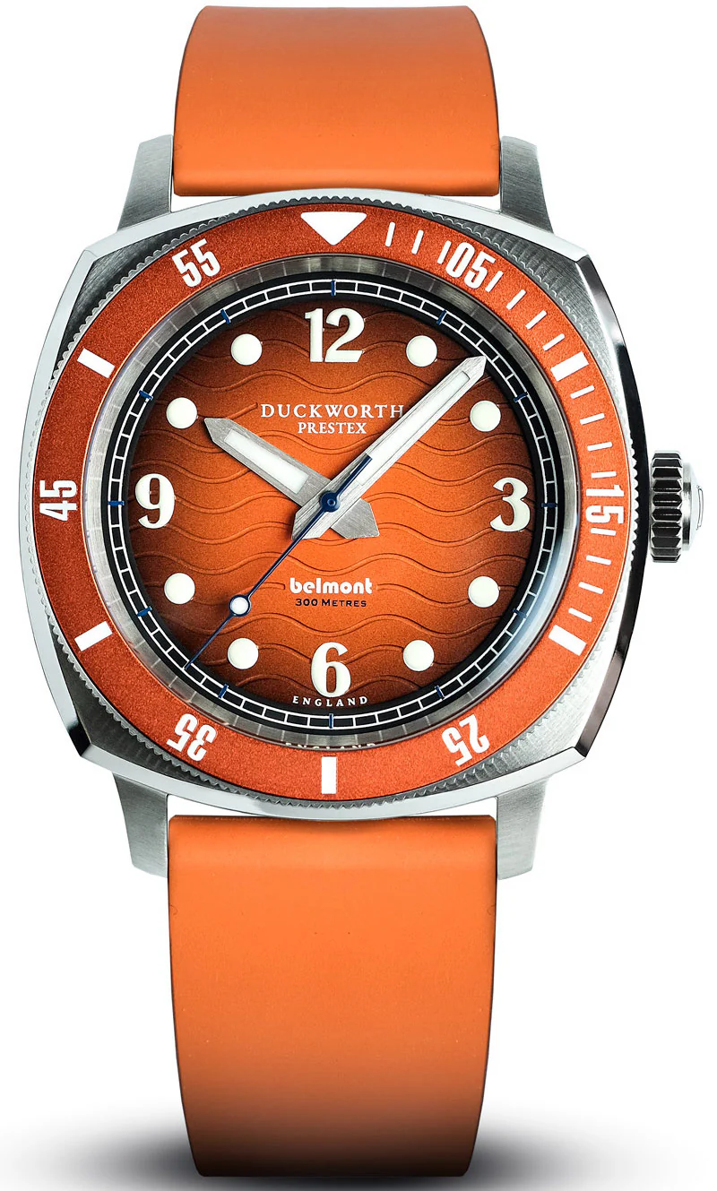 Duckworth Prestex Belmont Dive Orange Orange Rubber Watch