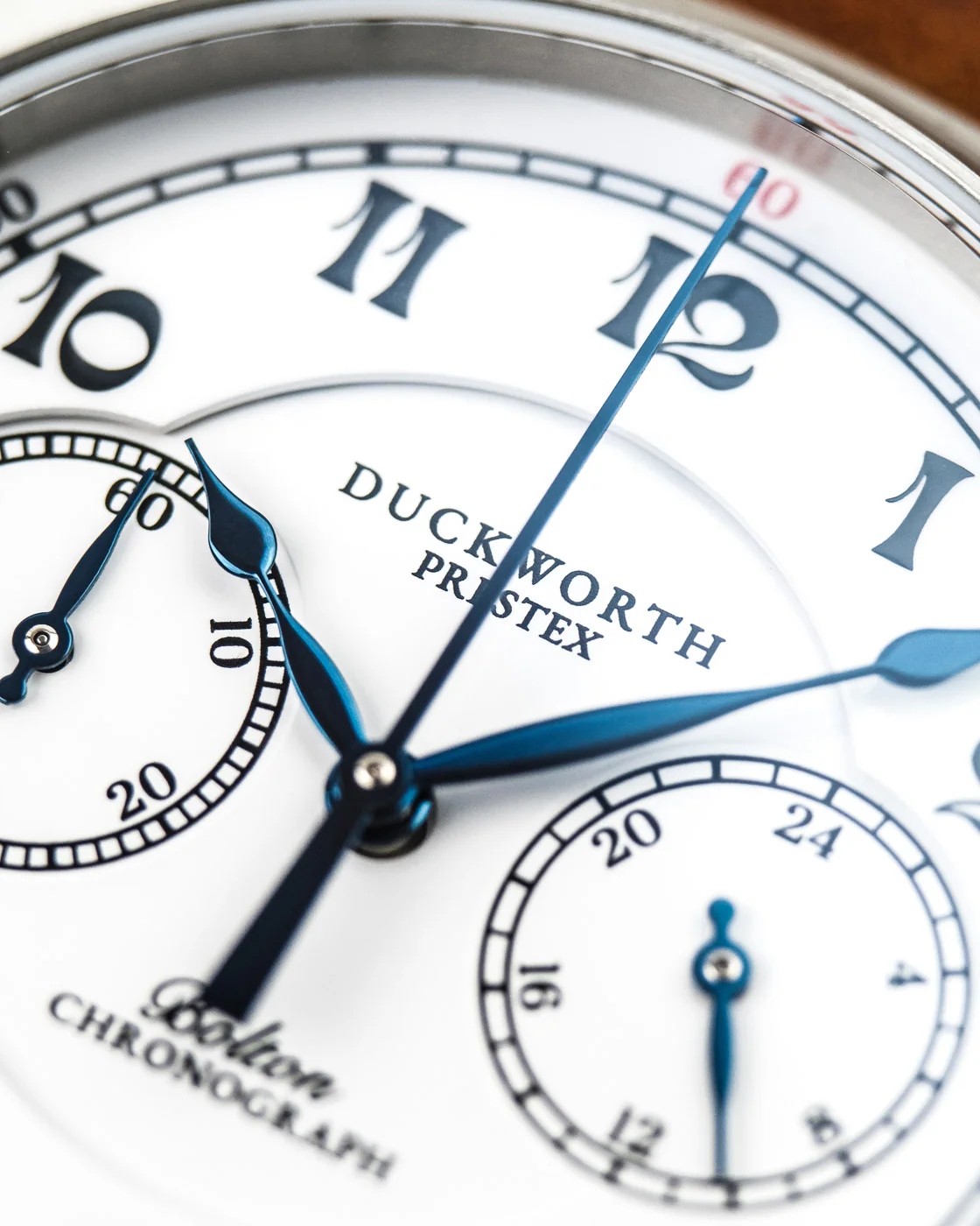 Duckworth Prestex Bolton Chronograph White Black Leather Watch - Image 2