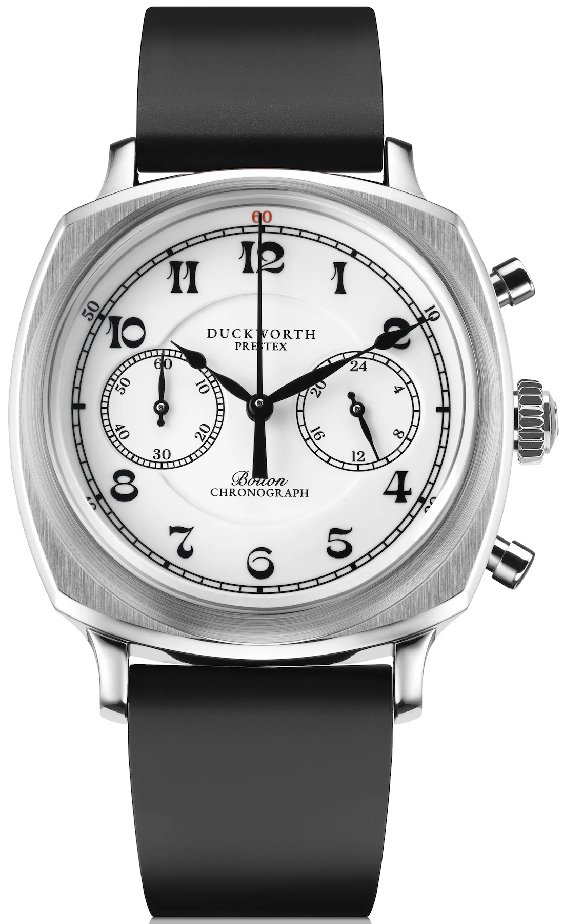 Duckworth Prestex Bolton Chronograph White Black Rubber Watch