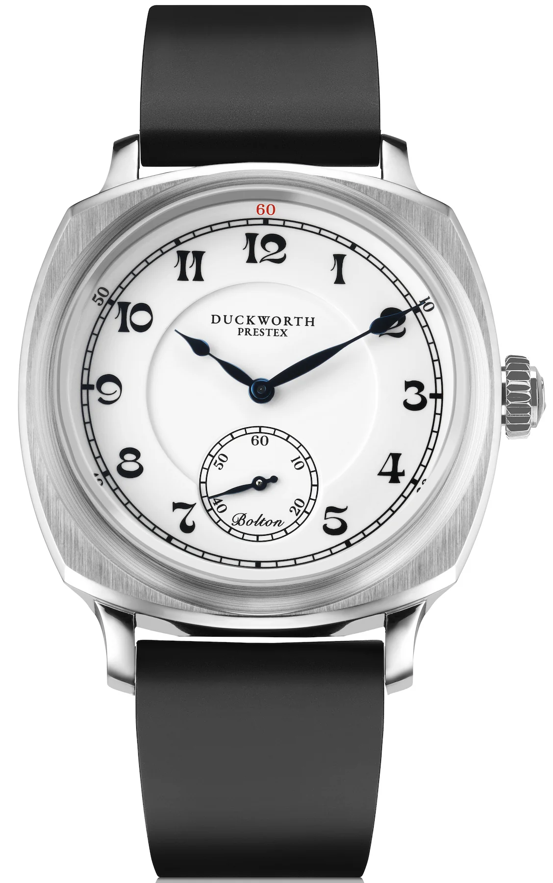 Duckworth Prestex Bolton Small Seconds White Black Rubber Watch
