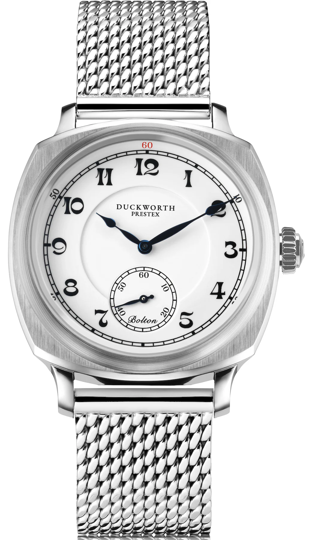 Duckworth Prestex Bolton Small Seconds White Mesh Bracelet Watch