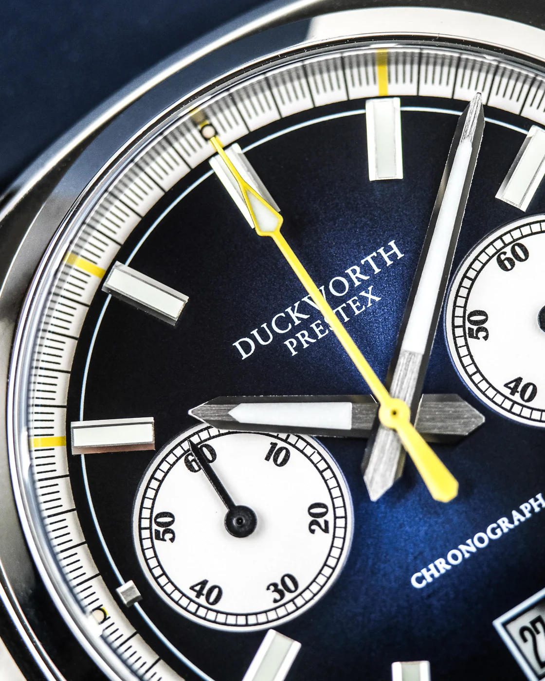 Duckworth Prestex Watch Chronograph 42 Blue Blue Leather - Image 3
