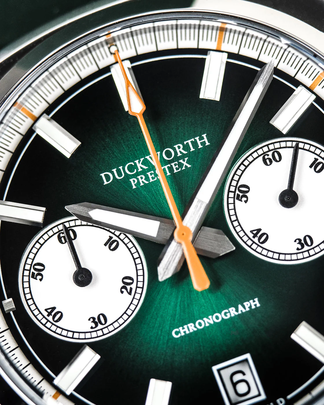 Duckworth Prestex 42 Green Sunburst Olive Green Leather Watch - Image 3