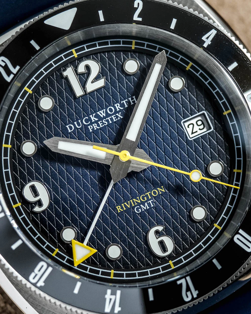 Duckworth Prestex Rivington GMT Blue Fume Steel Bracelet Watch - Image 3