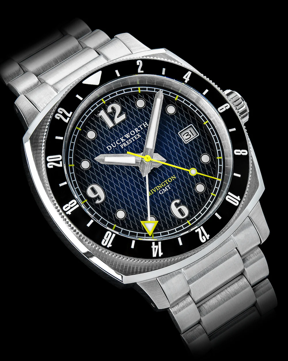 Duckworth Prestex Rivington GMT Blue Fume Steel Bracelet Watch - Image 5