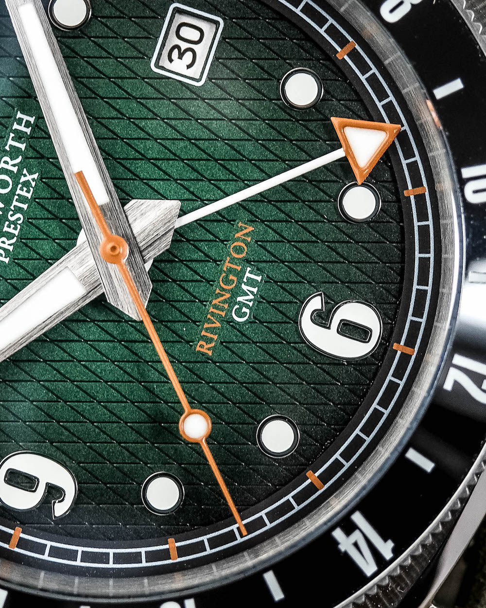 Duckworth Prestex Rivington GMT Green Fume Olive Green Leather Watch - Image 3