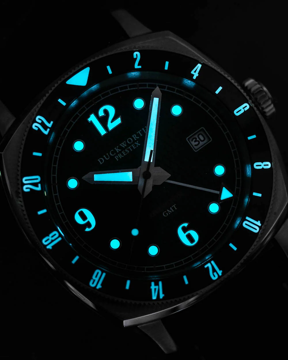 Duckworth Prestex Rivington GMT Green Fume Steel Bracelet Watch - Image 2