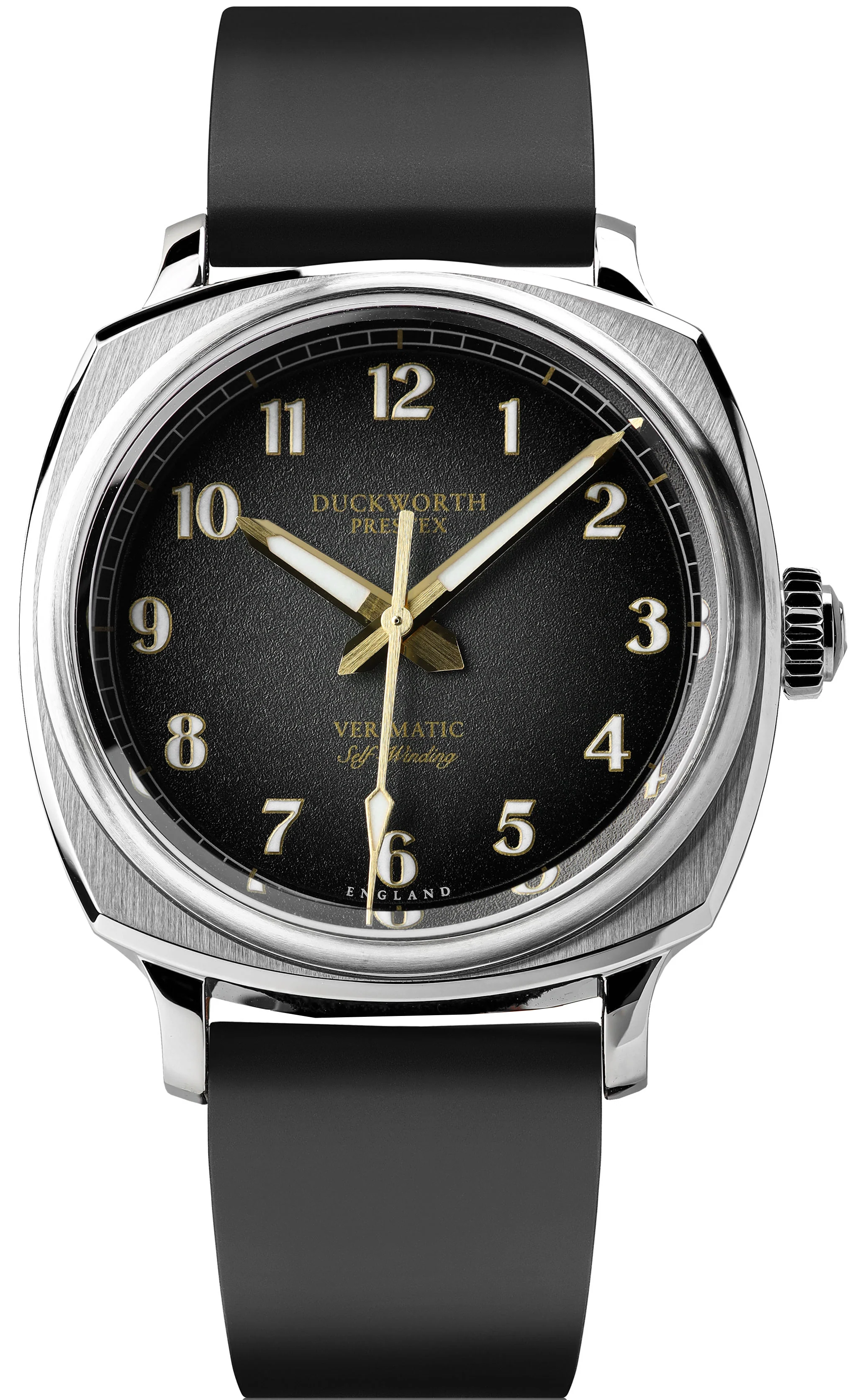 Duckworth Prestex Verimatic Black Fume Black Rubber Watch