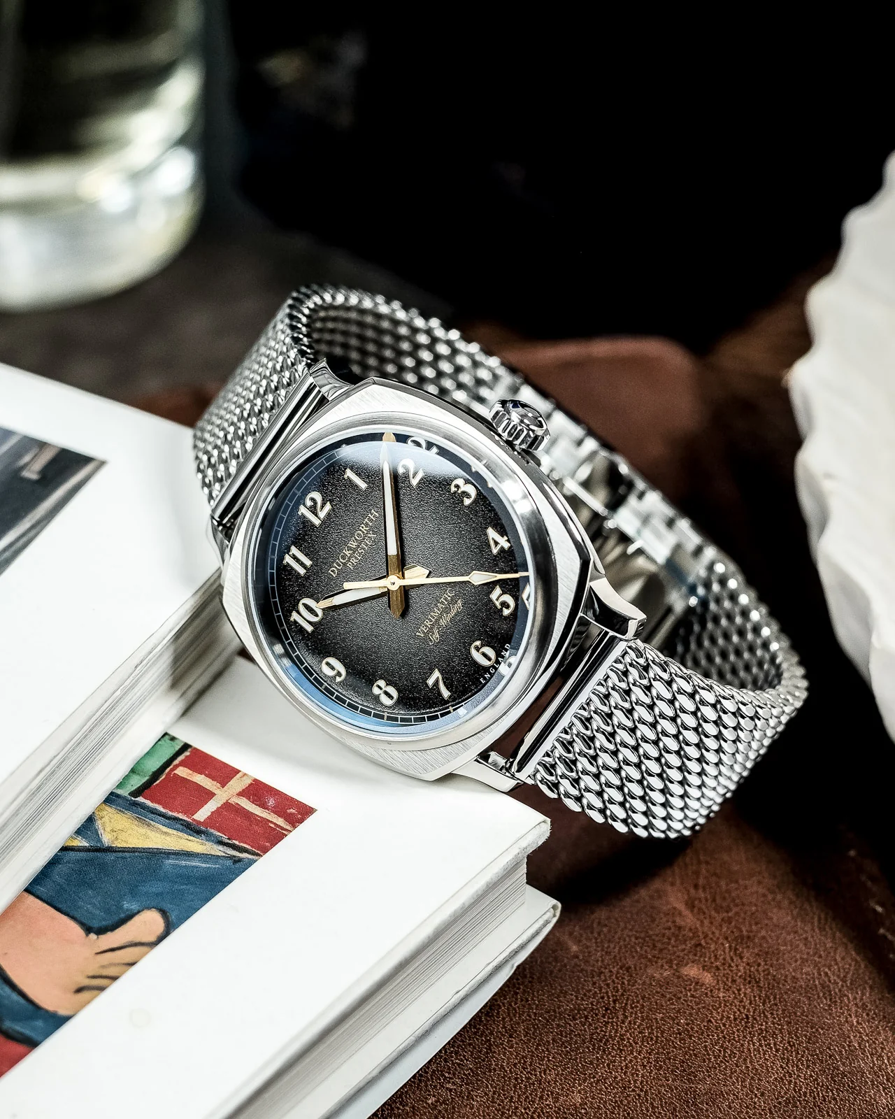 Duckworth Prestex Verimatic Black Fume Mesh Bracelet Watch - Image 3