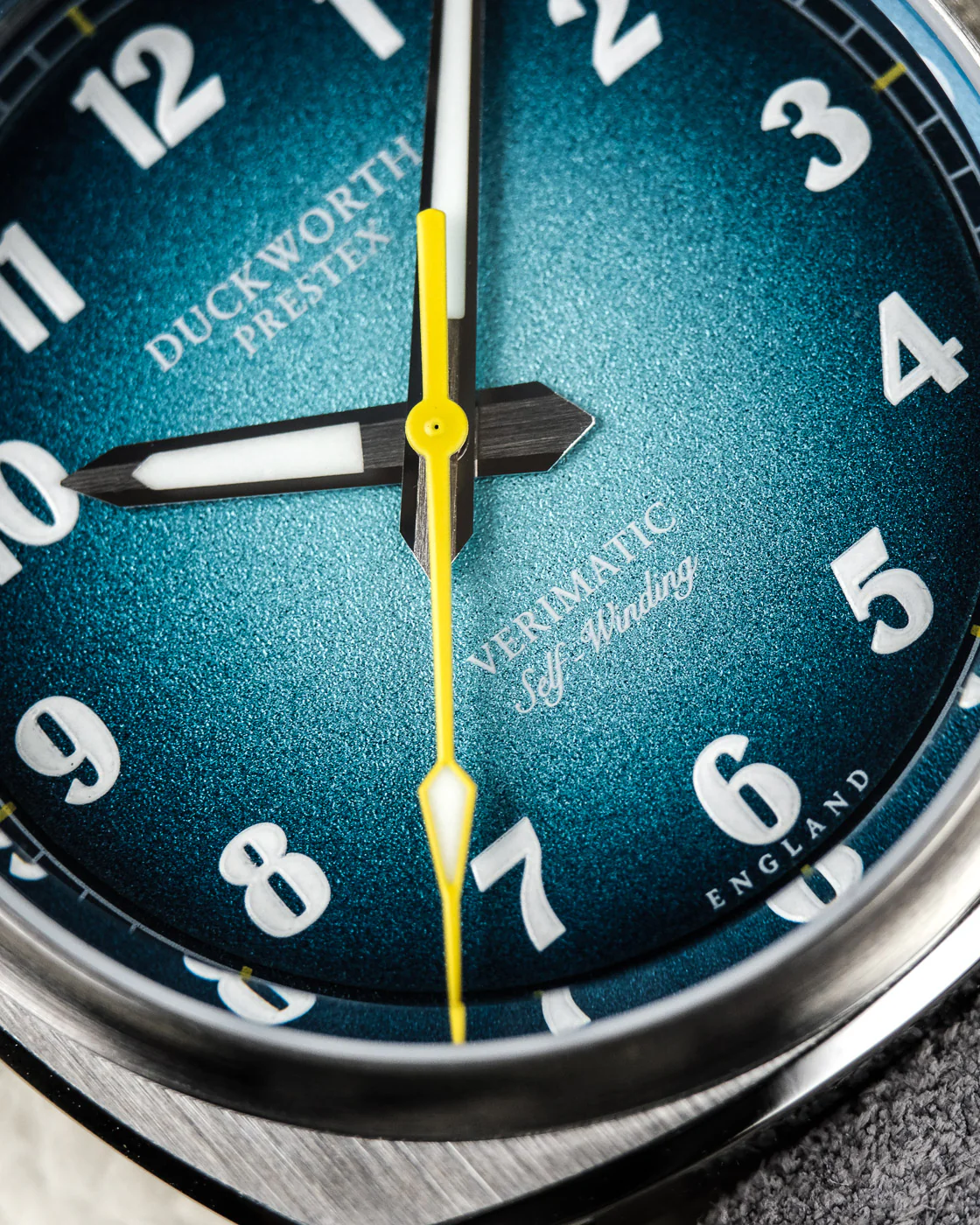 Duckworth Prestex Verimatic Blue Fume Blue Suede Watch - Image 3