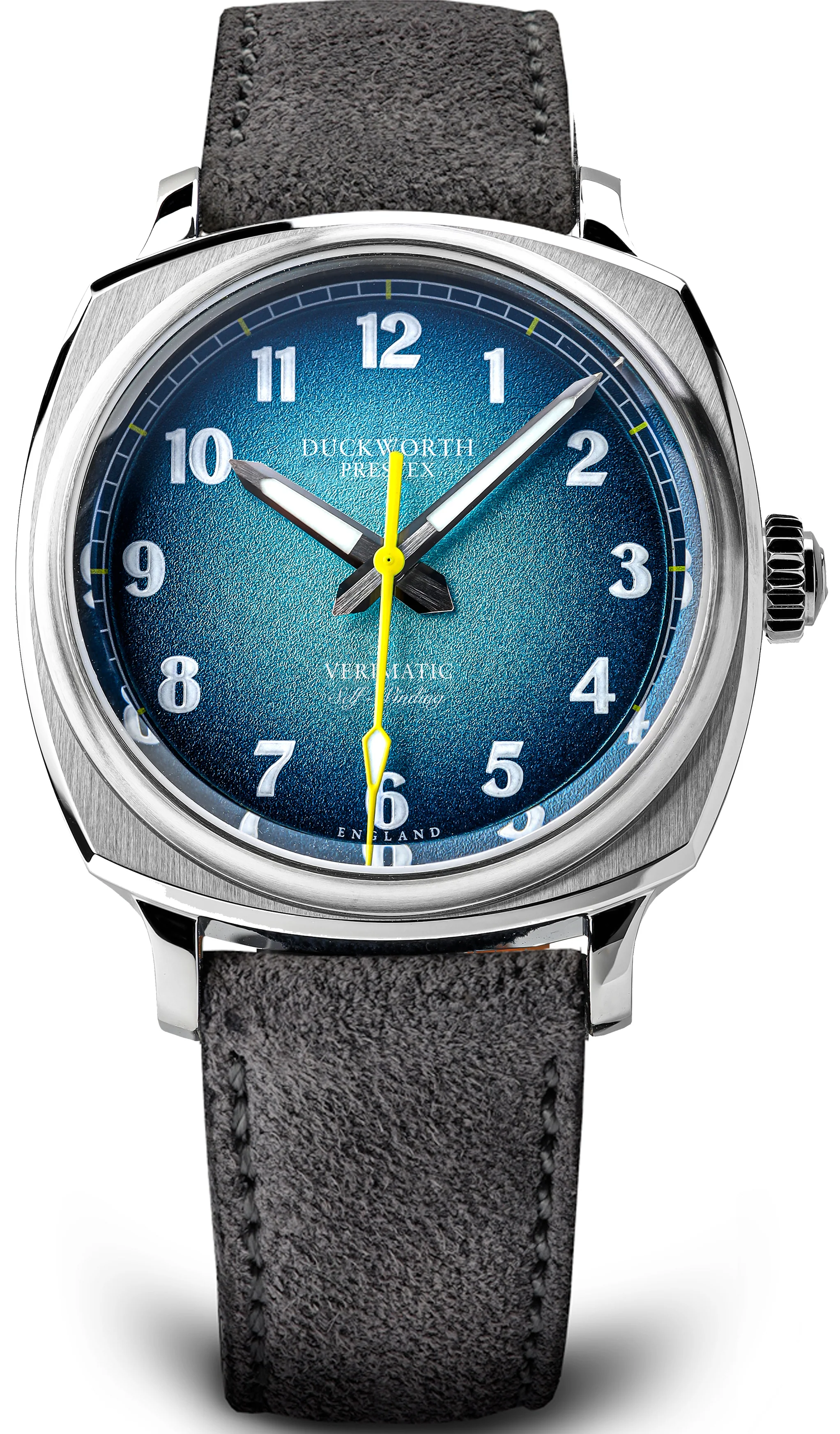 Duckworth Prestex Verimatic Blue Fume Grey Suede Watch
