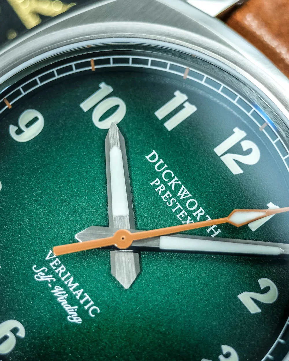 Duckworth Prestex Verimatic Green Fume Grey Suede Watch - Image 5