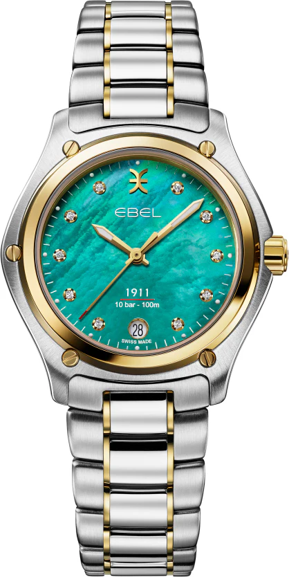 Ebel 1911 18K Yellow Gold Turquoise Diamond Watch - Image 2