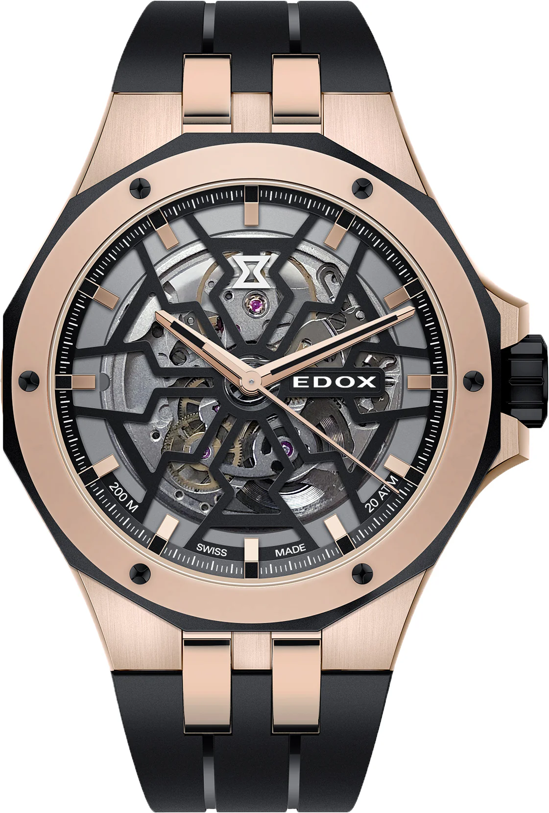 Edox Delfin Mecano 3 Hands Skeleton Watch