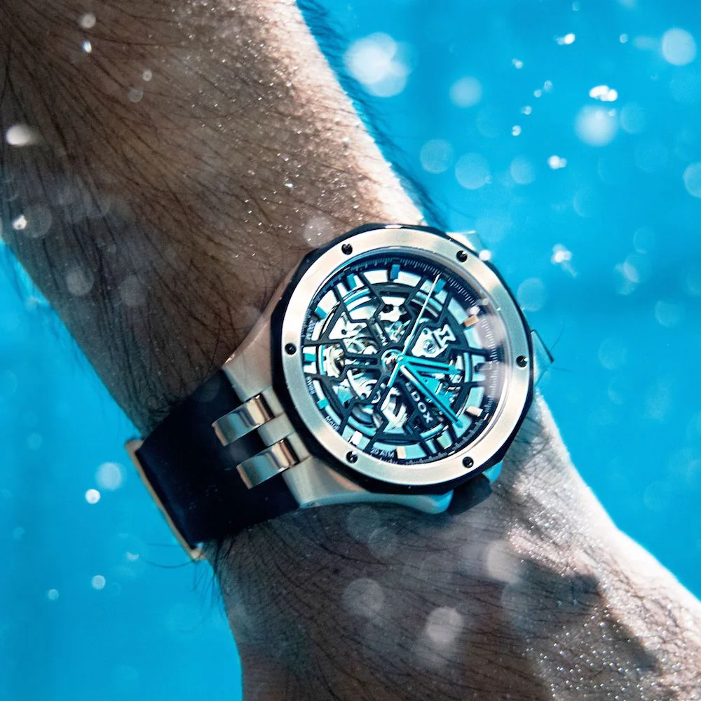 Edox Delfin Mecano 3 Hands Skeleton Watch - Image 8