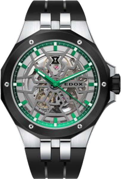 Edox Delfin Mecano 3 Hands Skeleton Watch