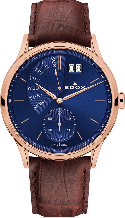 Edox Watch Les Vauberts Day Date Retrograde