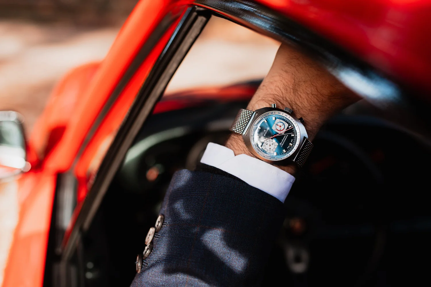 Edox Sportsman Chronographe Automatic Blue Limited Edition Watch - Image 5