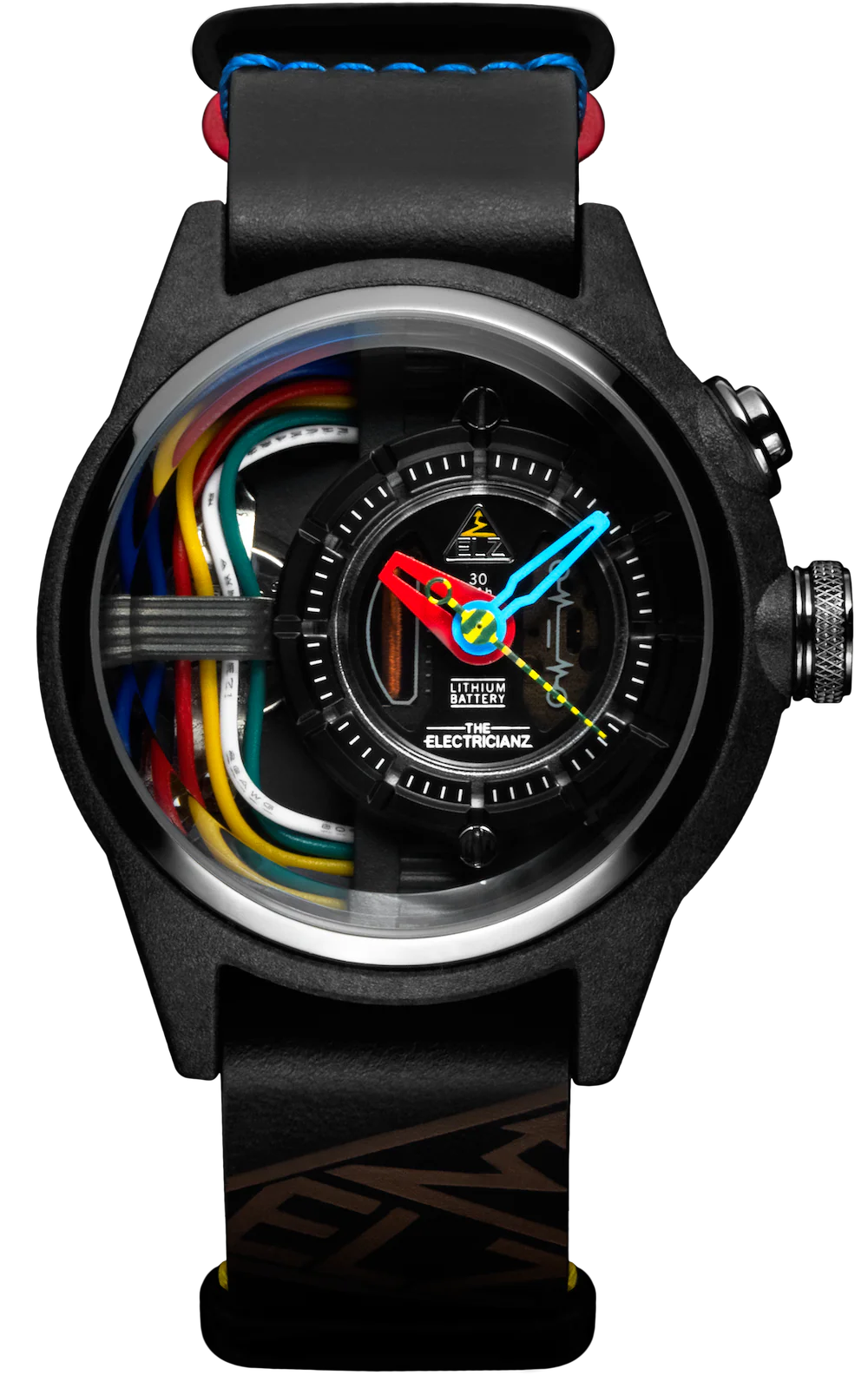 Electricianz Nylon Carbon Z 42mm Black Leather