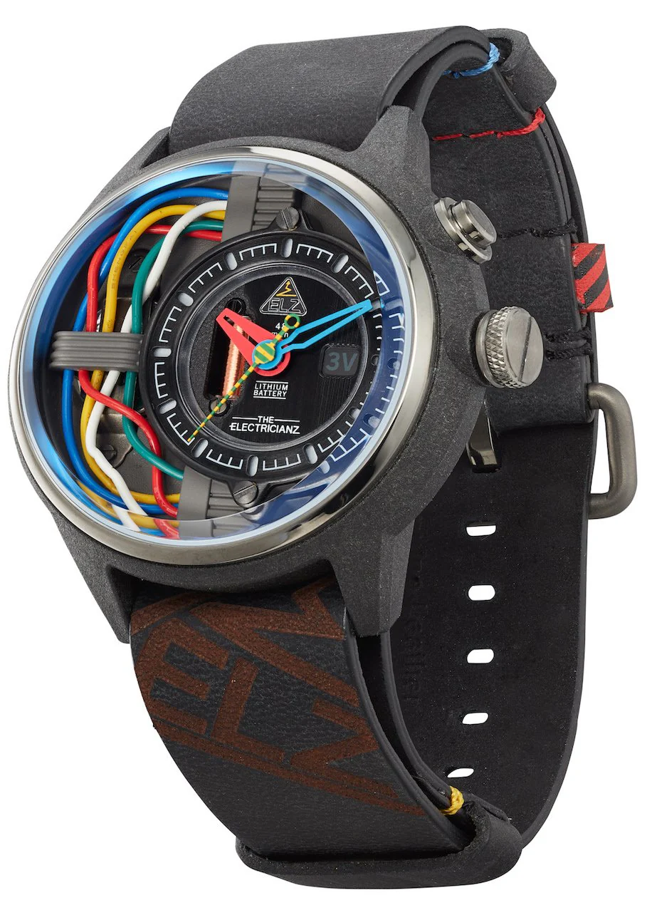 Electricianz Nylon Carbon Z 45mm Leather Watch D - Image 2