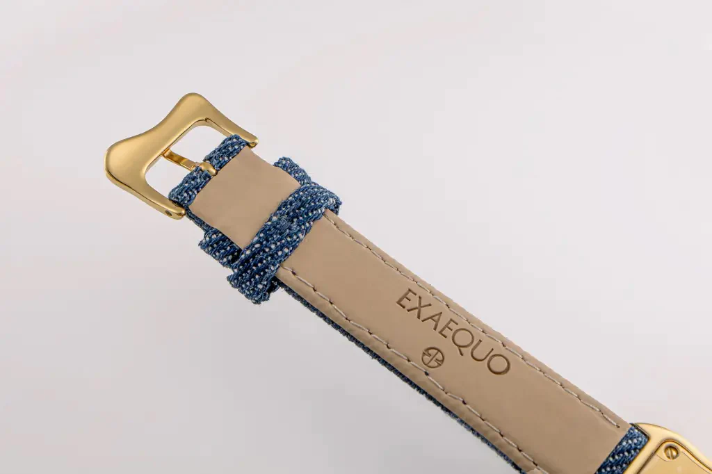 Exaequo Classic Melting PVD Yellow Gold White Denim Watch - Image 5