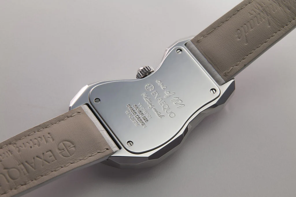 Exaequo Polyhedron 925 Silver Melting Black Dial Watch - Image 3