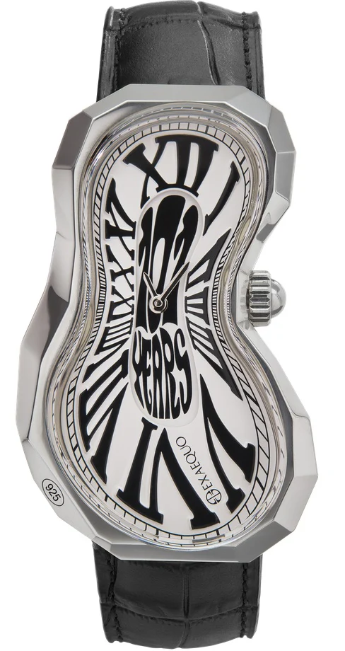 Exaequo Polyhedron 925 Silver Melting White Dial Watch