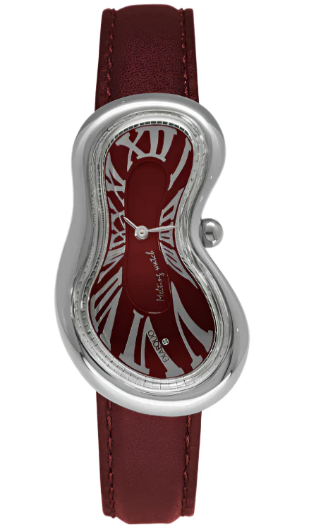 Exaequo Classic Melting Watch SS Italian Burgundy Dial Watch