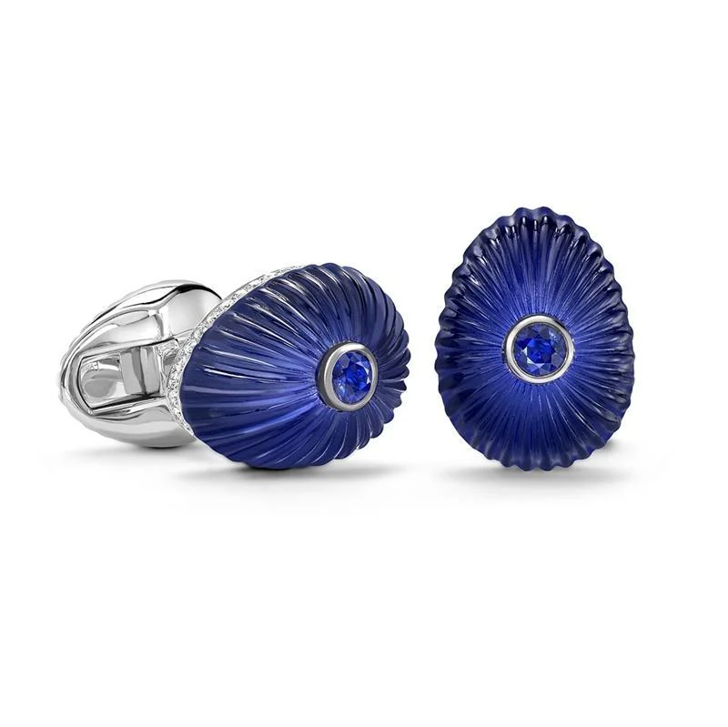 Faberge Heritage Grigori 18ct White Gold Sapphire Crystal Lapis Cufflinks
