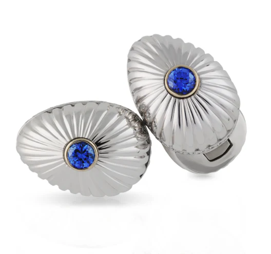 Faberge Heritage Grigori 18ct White Gold Sapphire Cufflinks