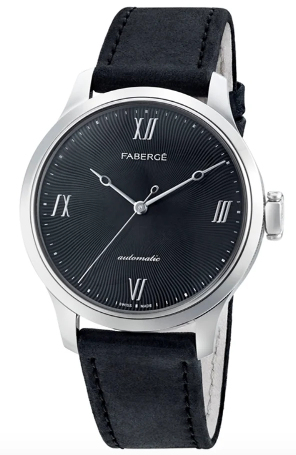 Faberge Altruist 18ct White Gold Black Dial Watch