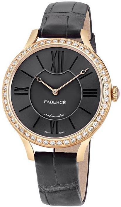 Faberge Watch Flirt 18ct Rose Gold Anthracite Dial