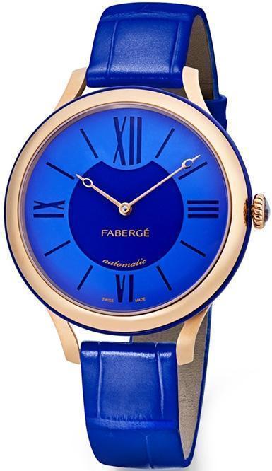 Faberge Flirt 18ct Rose Gold Blue Dial Watch