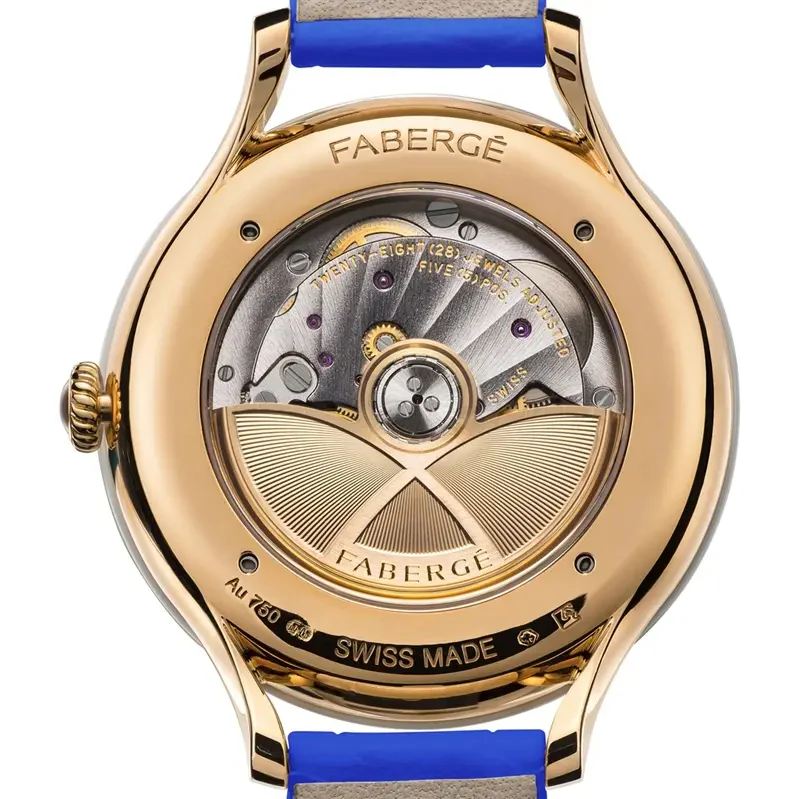 Faberge Flirt 18ct Rose Gold Blue Dial Watch - Image 2