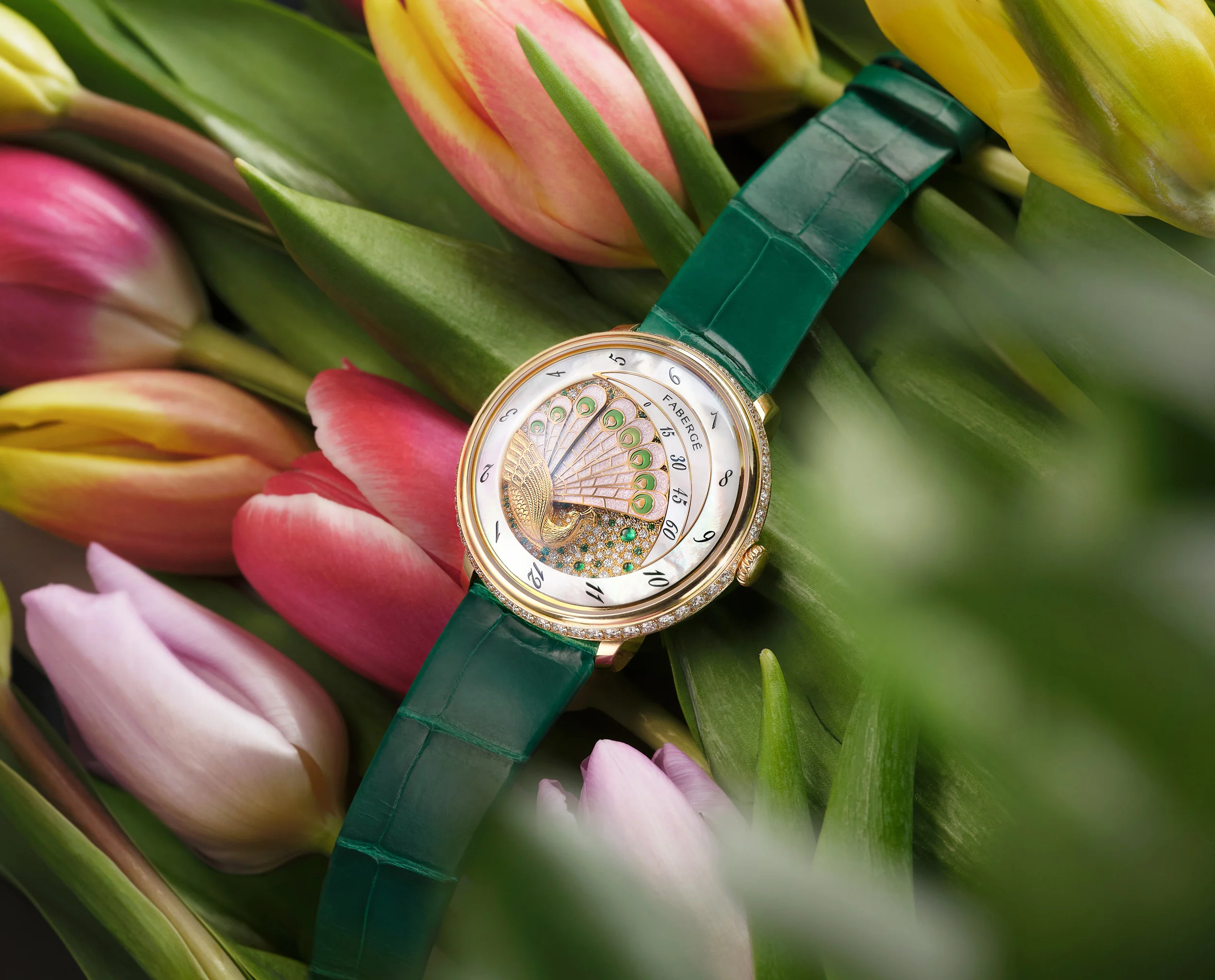 Faberge Lady Compliquee Peacock Emerald Watch - Image 4