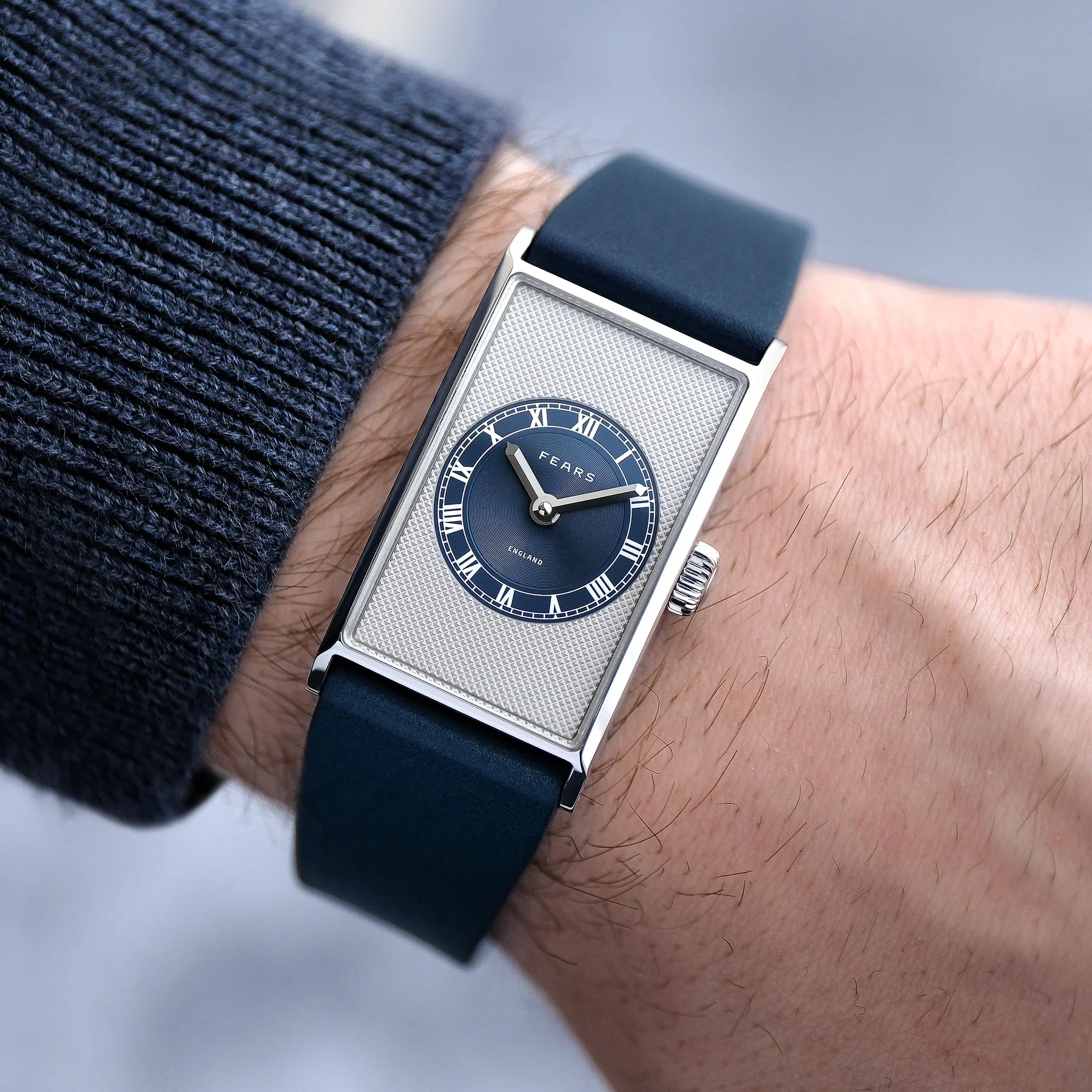 Fears Arnos Pewter Blue Watch - Image 6