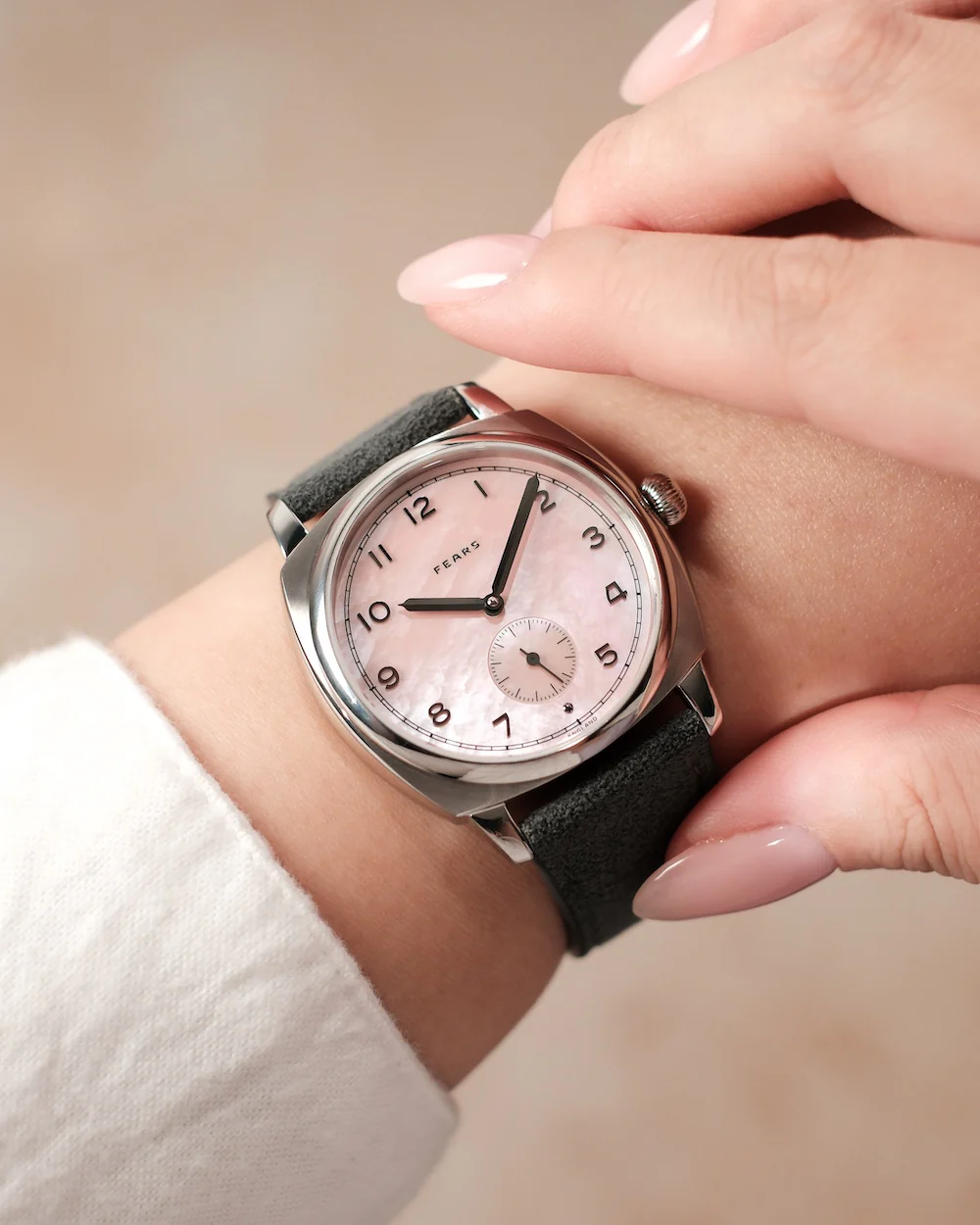 Fears Brunswick 38 Orchid Alcantara Watch - Image 6