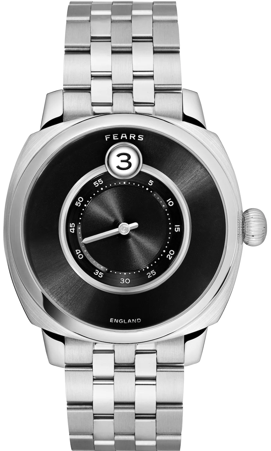 Fears Brunswick 40.5 Jump Hour Raven Black Bracelet Watch