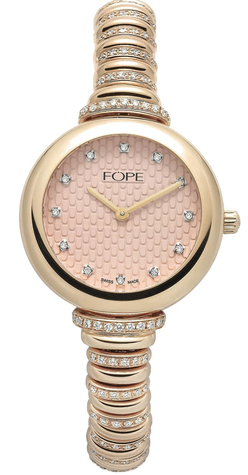 Fope Flex'It Rose Gold Diamonds Medium 14.5cm Watch