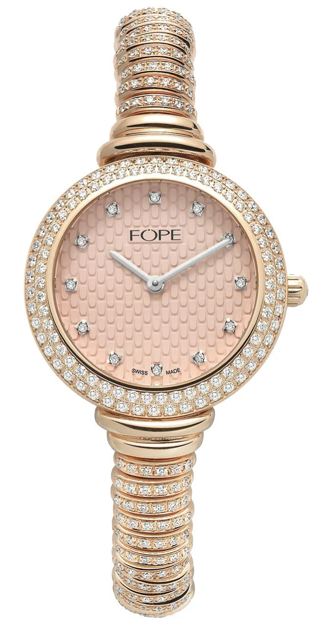 Fope Flex'It Rose Gold Diamonds Medium 14.5cm Watch