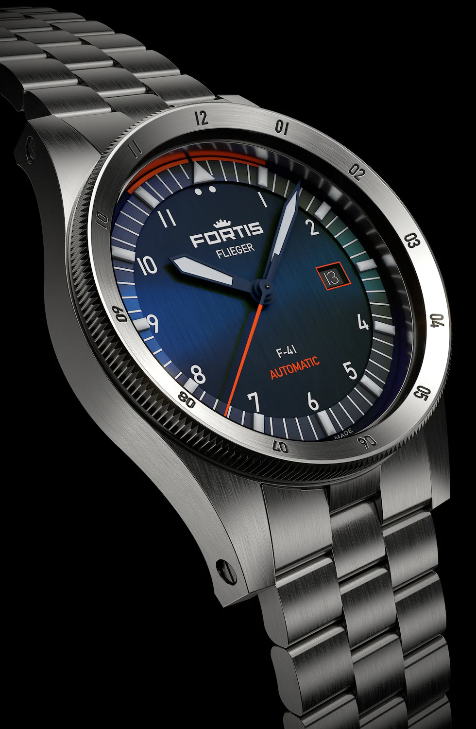 Fortis Watch Flieger F-41 Midnight Blue Bracelet D - Image 3