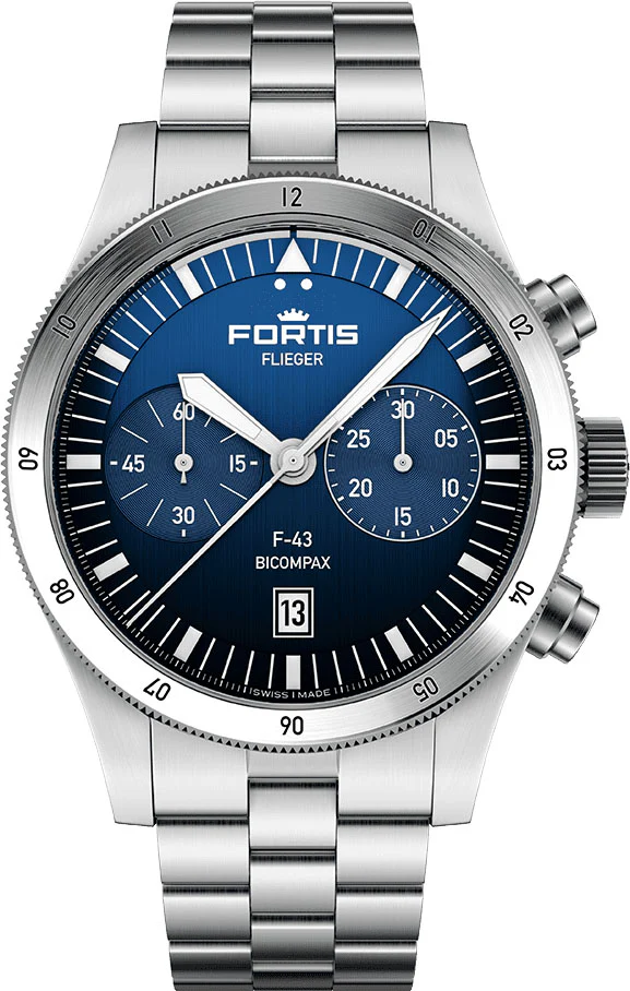 Fortis Flieger F-43 Bicompax Liberty Blue Watch