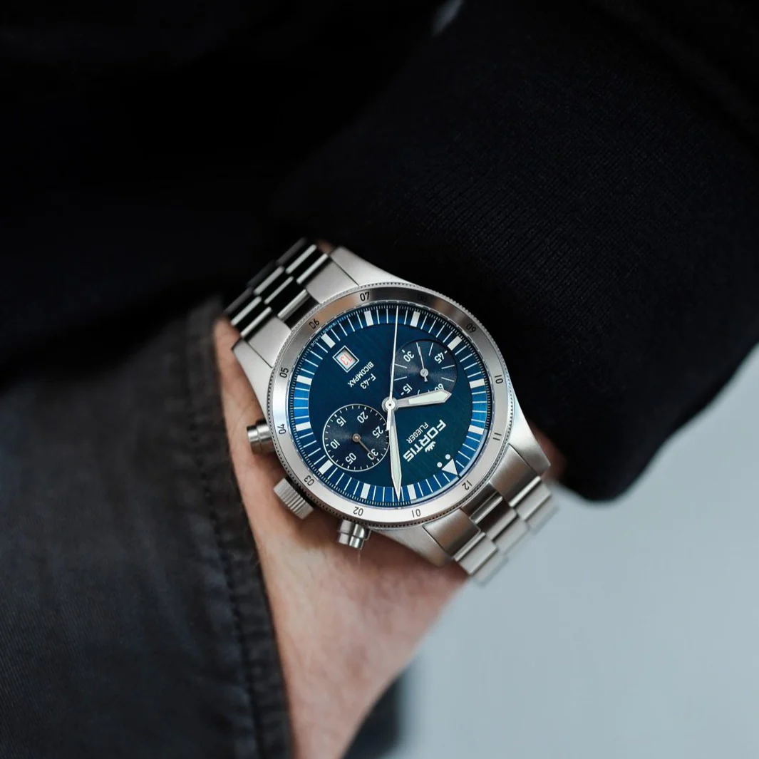 Fortis Flieger F-43 Bicompax Liberty Blue Watch - Image 2