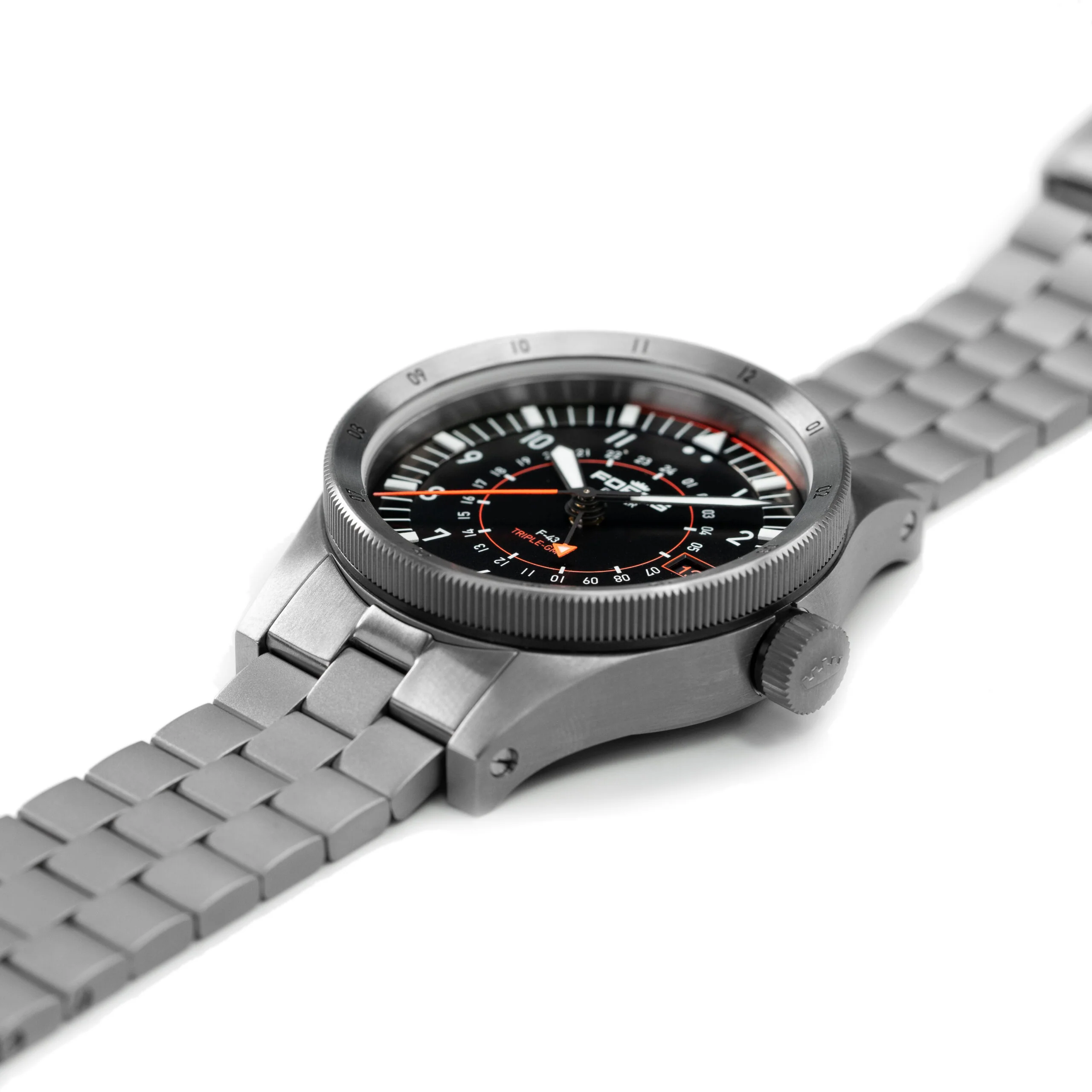 Fortis Flieger F-43 Triple GMT On Block Bracelet Watch - Image 5