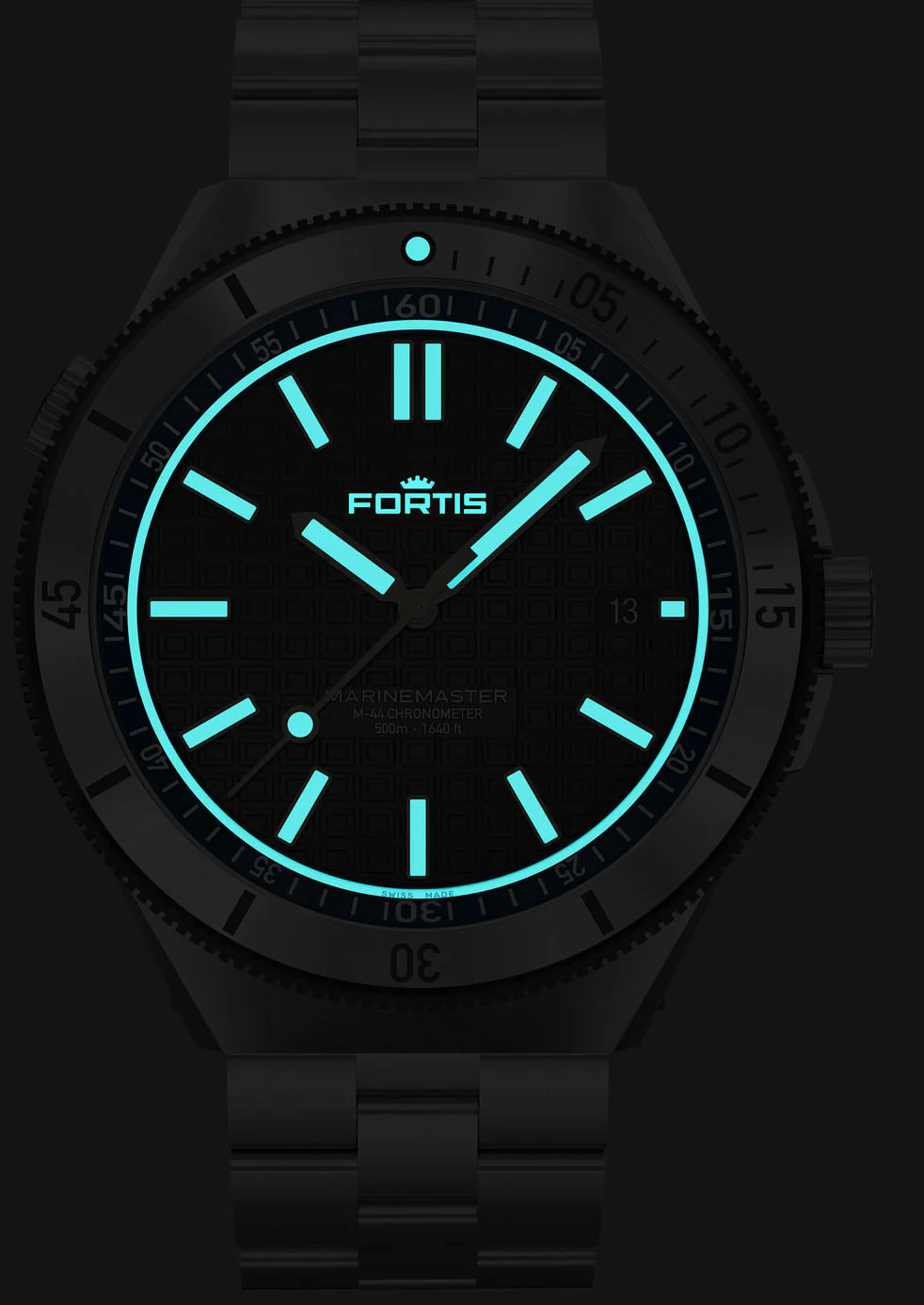 Fortis Marinemaster M 44 Ocean Blue Bracelet Watch - Image 2