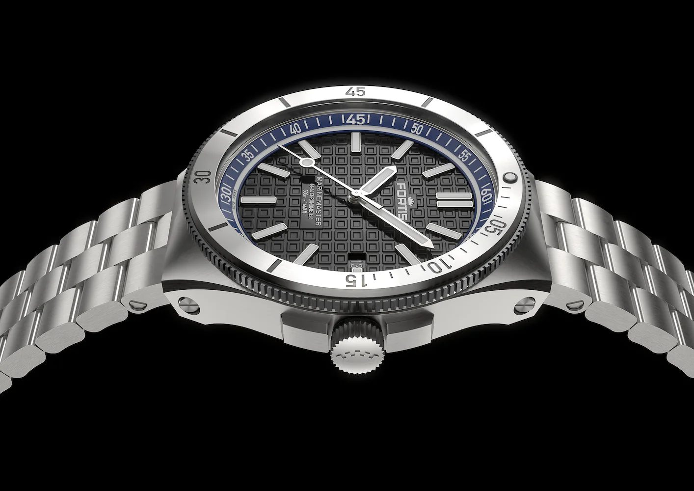 Fortis Marinemaster M 44 Ocean Blue Bracelet Watch - Image 4