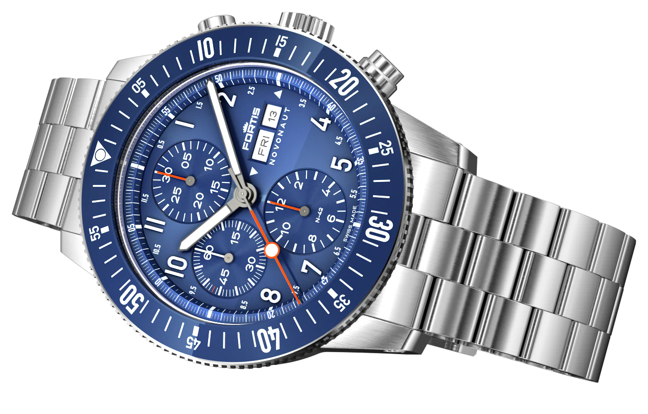Fortis Novonaut N-42 Cobalt Blue Edition Bracelet Watch - Image 5