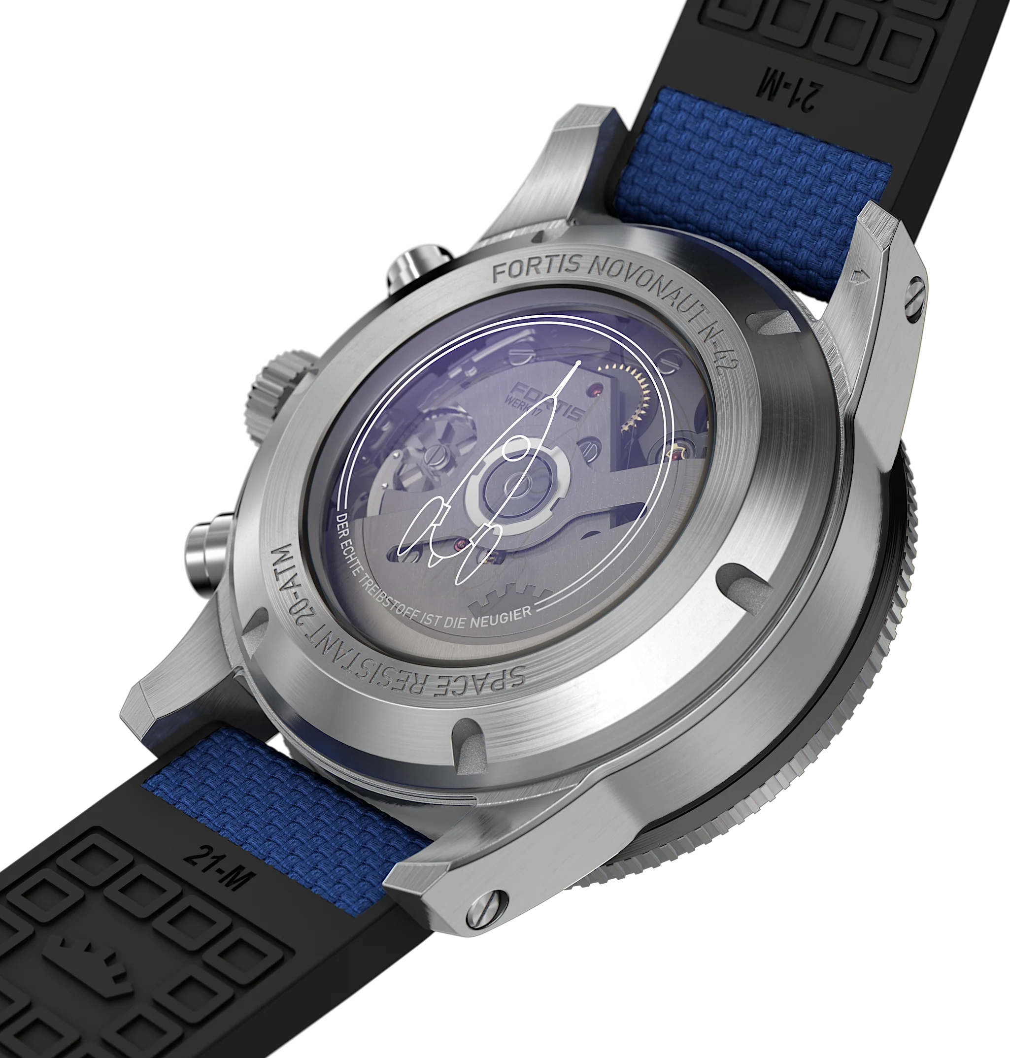 Fortis Novonaut N-42 Cobalt Blue Edition Watch - Image 3