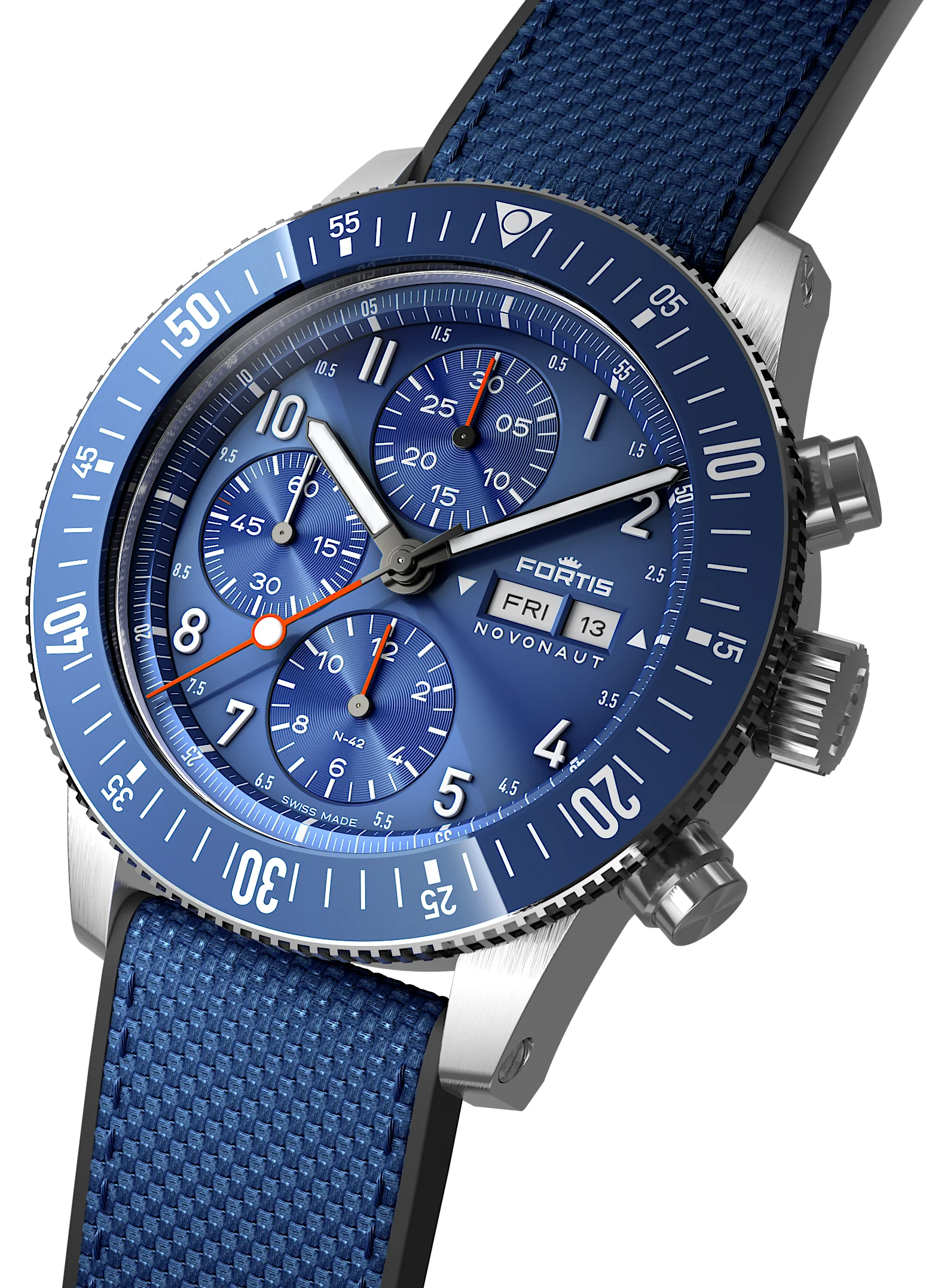 Fortis Novonaut N-42 Cobalt Blue Edition Watch - Image 4